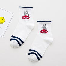 Load image into Gallery viewer, Women Socks Cartoon Character Cotton Socks Harajuku Female Cute Unisex Skatebord Socks Hipster Fashion Animal Print Ankle Socks