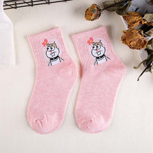 Load image into Gallery viewer, Women Socks Cartoon Character Cotton Socks Harajuku Female Cute Unisex Skatebord Socks Hipster Fashion Animal Print Ankle Socks