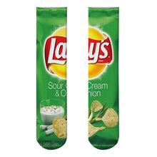 Load image into Gallery viewer, 1 pair Funny Unisex Men Art Socks women printing Potato chips Knee High Socks cotton art Long socks For men 8S-D15