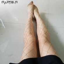 Load image into Gallery viewer, Party Hollow out sexy pantyhose female Mesh black women tights stocking slim fishnet stockings club party hosiery TT016