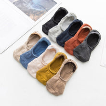Load image into Gallery viewer, 10 pieces = 5 pairs Spring summer women socks Solid color fashion wild shallow mouth invisible socks felmen slipper socks