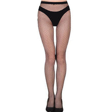 Load image into Gallery viewer, Women Sexy Lingerie Stripe Elastic Stockings Transparent Black Fishnet Stocking Thigh Sheer Tights Embroidery Pantyhose dropship